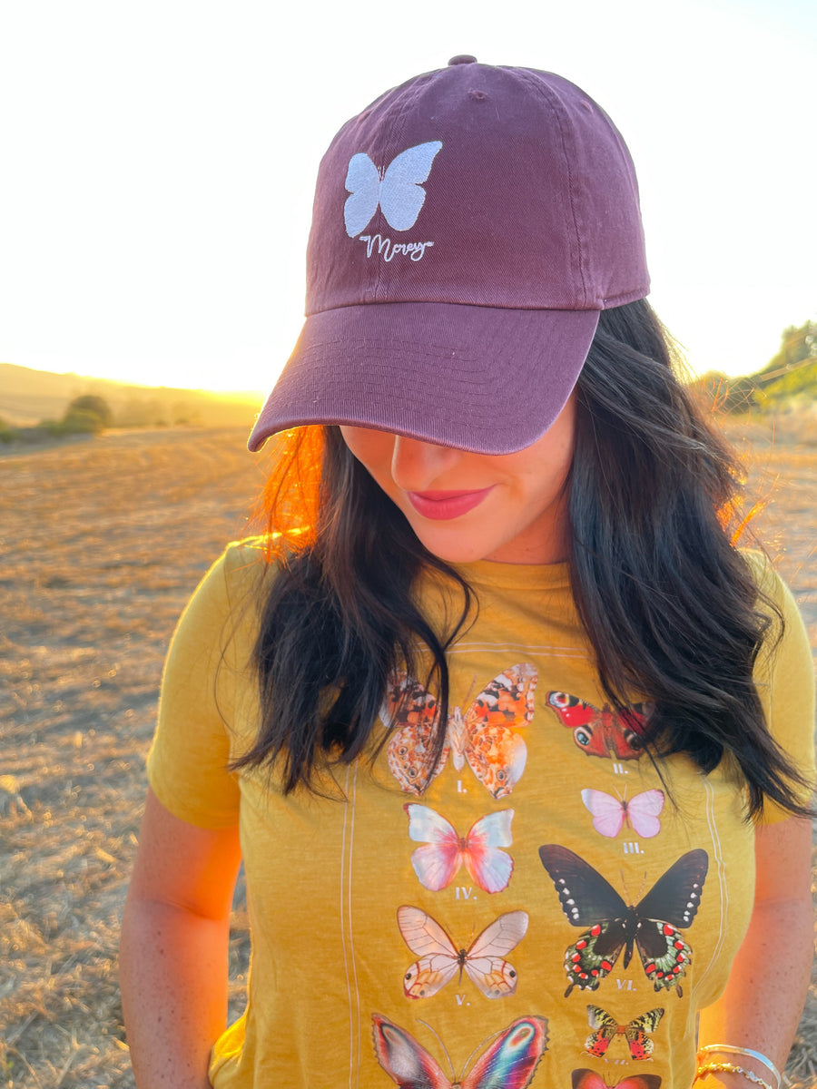 Butterfly Dad Cap Embroidered Unisex Soft Structured Hat 