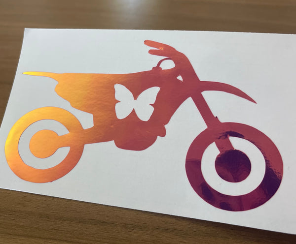 MCREY butterfly dirt bike holographic sticker